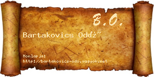 Bartakovics Odó névjegykártya